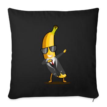 Banana with suit - Dab funny dancing fruit - Sofa pillowcase 17,3'' x 17,3'' (45 x 45 cm) - black - Front