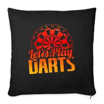 Dart player dart player gift - Sofa pillowcase 17,3'' x 17,3'' (45 x 45 cm) - black - Front