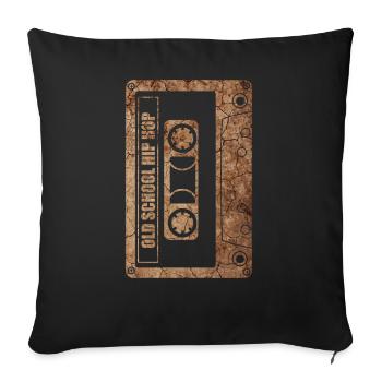 Old School Hip Hop Rap Kassette Geschenk - Sofakissenbezug 45 x 45 cm - Schwarz - Vorne
