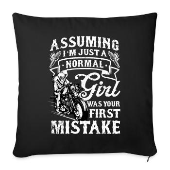 Cadeau de moto Motorsport Racer Moto Biker - Housse de coussin décorative 45 x 45 cm - noir - Devant
