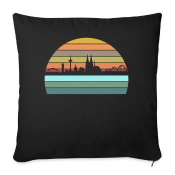 Köln Kölle Cologne Rhein Dom Stadt - Sofakissenbezug 45 x 45 cm - Schwarz - Vorne