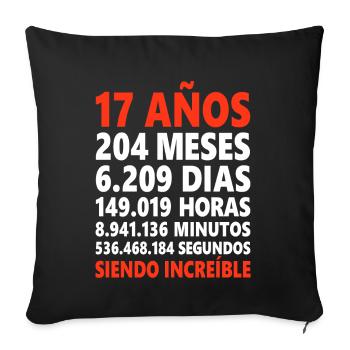 17. Geburtstag Spanien Spanisch Spruch Geschenk - Sofakissenbezug 45 x 45 cm - Schwarz - Vorne