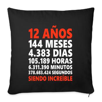 12. Geburtstag 12 Jahre Spanier Spanien Spruch - Sofakissenbezug 45 x 45 cm - Schwarz - Vorne