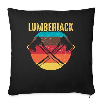 Lumberjack Boiserie Forstwart Bois - Housse de coussin décorative 45 x 45 cm - noir - Devant