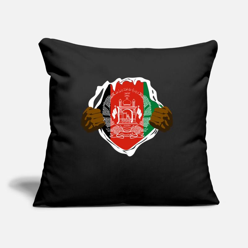 Afghanistan Drapeau Afghan Housse de coussin décorative 45 x 45 cm