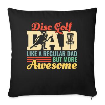 Discgolf Papa Vater Vatertag Retro Geschenk - Sofakissenbezug 45 x 45 cm - Schwarz - Vorne