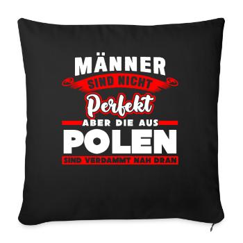 Polnisch Polska Polen Pole lustig - Sofakissenbezug 45 x 45 cm - Schwarz - Vorne