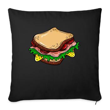 Sandwich - Housse de coussin décorative 45 x 45 cm - noir - Devant