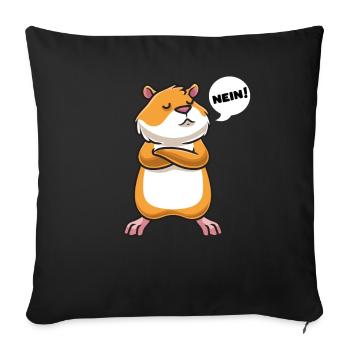 Sturer Goldhamster Zwerghamster - Sofakissenbezug 45 x 45 cm - Schwarz - Vorne