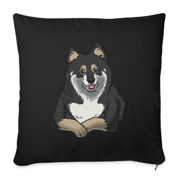 Finnish Lapdog - Sofa pillowcase 17,3'' x 17,3'' (45 x 45 cm) - black - Front