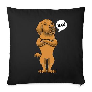 Chien de Hovaser stué - Housse de coussin décorative 45 x 45 cm - noir - Devant