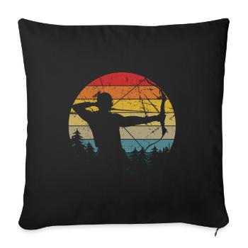 Tir à l’arc Tshirt Arc arc Archery - Housse de coussin décorative 45 x 45 cm - noir - Devant