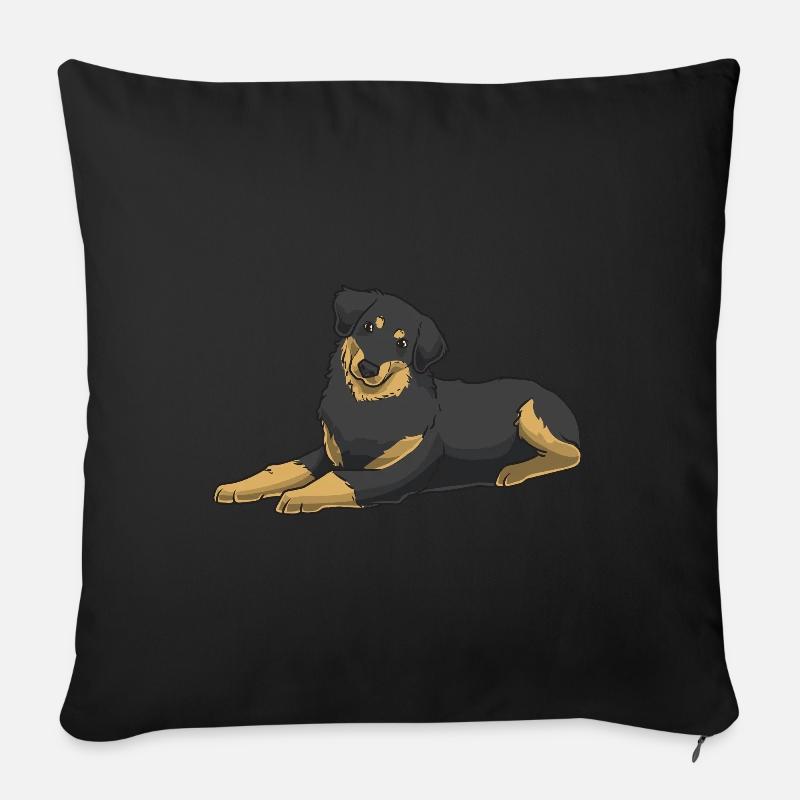 Chien Hovawart - Housse de coussin décorative 45 x 45 cm - noir
