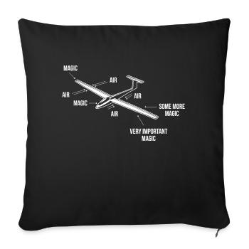Gliding Glider Magic Aviation Flight Glider Pilot - Sofakissenbezug 45 x 45 cm - Schwarz - Vorne