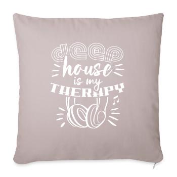 Deep House Est Ma thérapie DJ Techno Musique - Housse de coussin décorative 45 x 45 cm - taupe clair - Devant