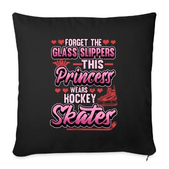 Hockey princesse sort fille sport cadeau - Housse de coussin décorative 45 x 45 cm - noir - Devant