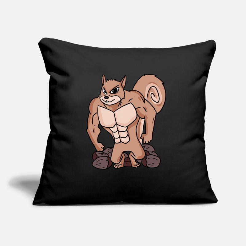 Squirrels with muscles Sofa pillowcase 17,3'' x 17,3'' (45 x 45 cm)