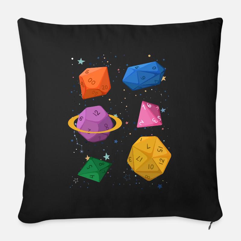 Gamer RPG Würfel Galaxy Geschenk - Sofakissenbezug 45 x 45 cm - Schwarz