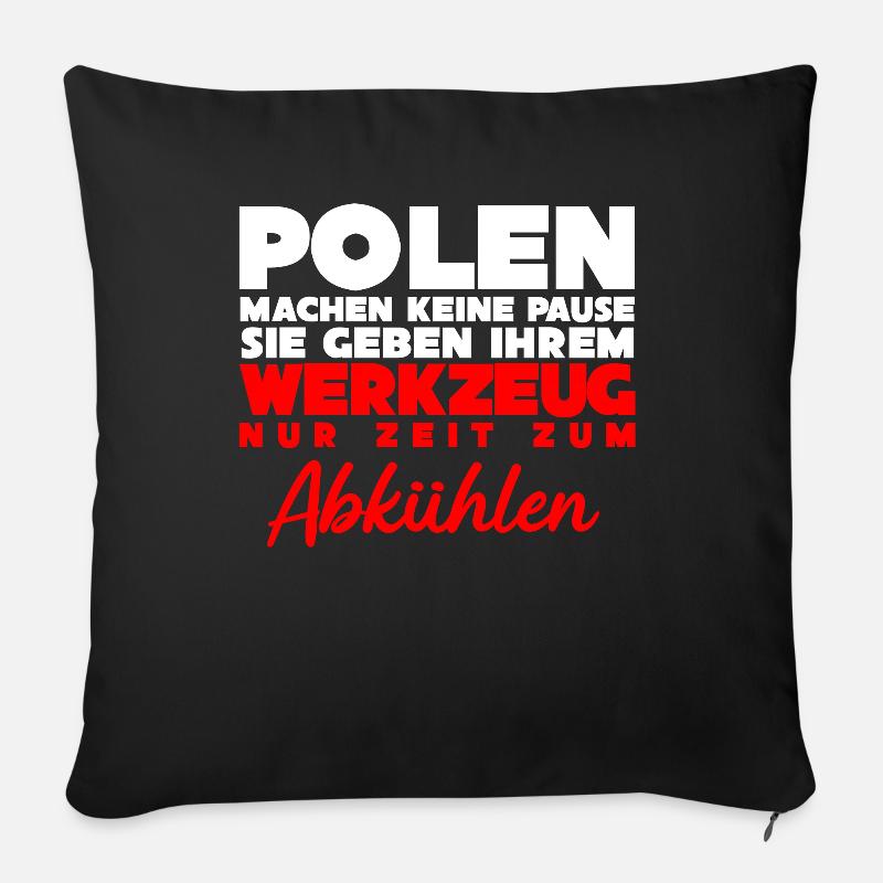 Polnisch Polska Polen Pole Arbeit - Sofakissenbezug 45 x 45 cm - Schwarz