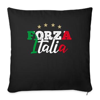Forza Italia Gift Supporters Italian Football - Sofa pillowcase 17,3'' x 17,3'' (45 x 45 cm) - black - Front