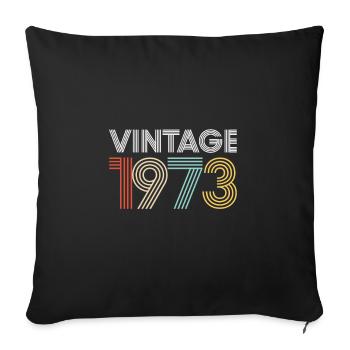 Vintage 1973 Geburtstag - Sofakissenbezug 45 x 45 cm - Schwarz - Vorne