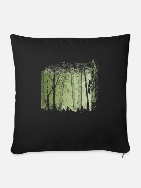 Squirrel In Forest - Sofakissenbezug 45 x 45 cm - Schwarz