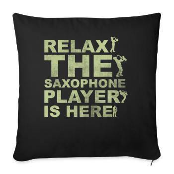 Retro Saxophon - Sofakissenbezug 45 x 45 cm - Schwarz - Vorne