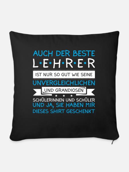 Lehrer Klassenlehrer Schüler Klasse Geschenk - Sofakissenbezug 45 x 45 cm - Schwarz