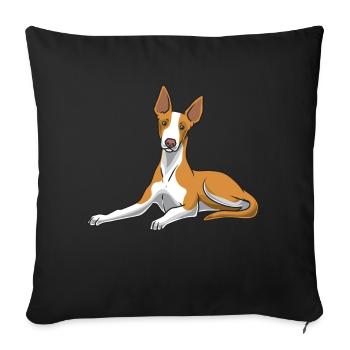 Podenco Hund - Sofakissenbezug 45 x 45 cm - Schwarz - Vorne