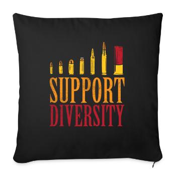Support Diversity Bullet - Gun Lovers Funny Gun - Housse de coussin décorative 45 x 45 cm - noir - Devant