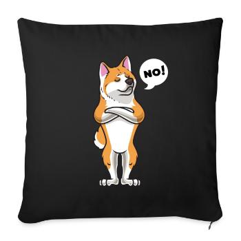 Stuer Akita Inu chien amusant Akita Ken - Housse de coussin décorative 45 x 45 cm - noir - Devant
