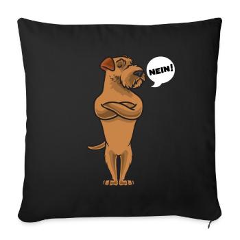 Sturer Irish Terrier - Sofakissenbezug 45 x 45 cm - Schwarz - Vorne