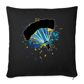 Skydiver Skydive Skydive - Sofa pillowcase 17,3'' x 17,3'' (45 x 45 cm) - black - Front