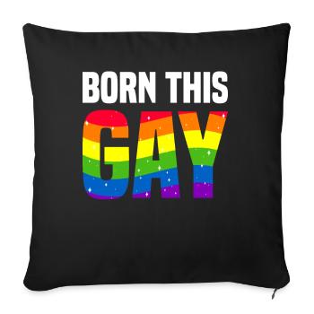 Né cette Gay Gay Pride LGBTQ - Housse de coussin décorative 45 x 45 cm - noir - Devant