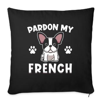 Frenchie Bulldog français Bulldog - Housse de coussin décorative 45 x 45 cm - noir - Devant