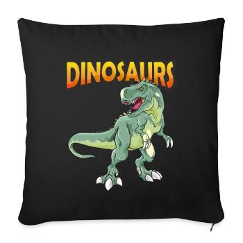 Dinosaurier - Rex Dino Welt - Sofakissenbezug 45 x 45 cm - Schwarz - Vorne