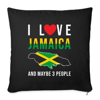 Jamaïque j'aime la Jamaïque - Housse de coussin décorative 45 x 45 cm - noir - Devant