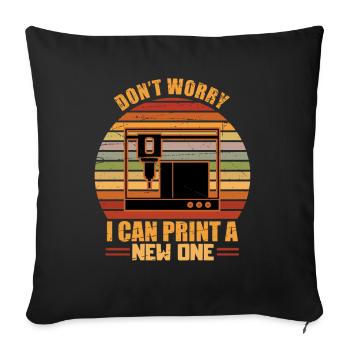 3d Print Printer 3d Printer Printing Gift - Sofa pillowcase 17,3'' x 17,3'' (45 x 45 cm) - black - Front