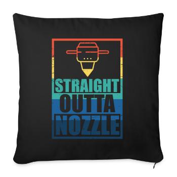 3d Print Printer 3d Printer Printing Gift - Sofa pillowcase 17,3'' x 17,3'' (45 x 45 cm) - black - Front