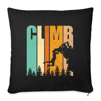 Cadeau grimpeur Boulderer grimper bouldern - Housse de coussin décorative 45 x 45 cm - noir - Devant