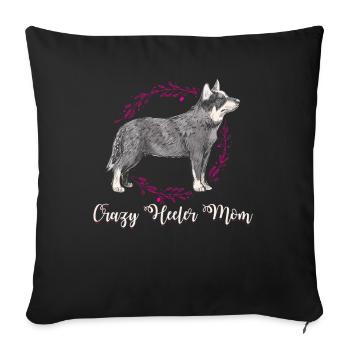 Heeler Mom Australian Cattle Dog Chien cadeau - Housse de coussin décorative 45 x 45 cm - noir - Devant