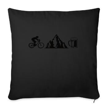 Fahrrad Berge Bier - Sofakissenbezug 45 x 45 cm - Schwarz - Vorne