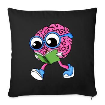 Brain on reading - Sofa pillowcase 17,3'' x 17,3'' (45 x 45 cm) - black - Front
