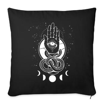 Hamsa Fatima Hand Occult Symbol - Sofakissenbezug 45 x 45 cm - Schwarz - Vorne