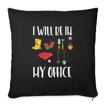 Jardin - Housse de coussin décorative 45 x 45 cm - noir - Devant