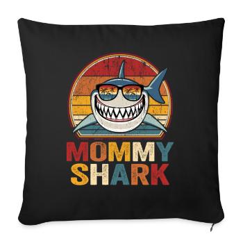 Maman Hai Lunettes de soleil Hai Maman Maman Maman Shark - Housse de coussin décorative 45 x 45 cm - noir - Devant
