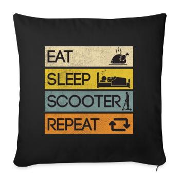 Scooter Eat Sleep Roller Repeat Freestyle - Sofakissenbezug 45 x 45 cm - Schwarz - Vorne