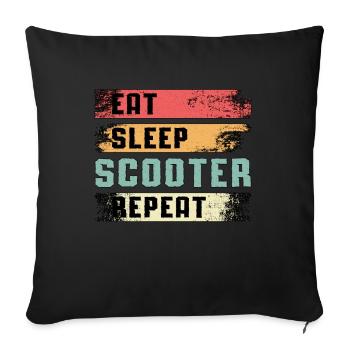 Scooter Stunt E-Scooter Stunt Vintage Gift - Sofa pillowcase 17,3'' x 17,3'' (45 x 45 cm) - black - Front