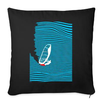 Windsurfers Windsurfing Wave - Sofa pillowcase 17,3'' x 17,3'' (45 x 45 cm) - black - Front