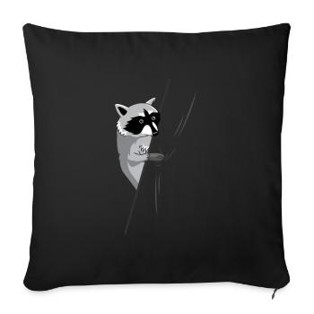 Raccoon Panda Raccoon Masked Hiding Bandit - Sofakissenbezug 45 x 45 cm - Schwarz - Vorne